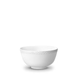 Corde Cereal Bowl in White - Nod to Old-World Silk Cords - Sculptural and Timeless with Hand-Painted Porcelain - Classic Craftsmanship