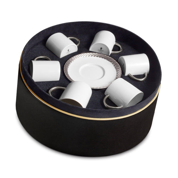 Corde Espresso Cup + Saucer (Set of 6) - L'OBJET
