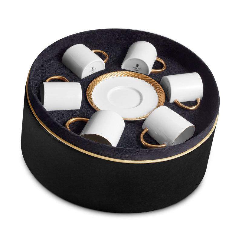 Corde Espresso Cup + Saucer (Set of 6) - L'OBJET