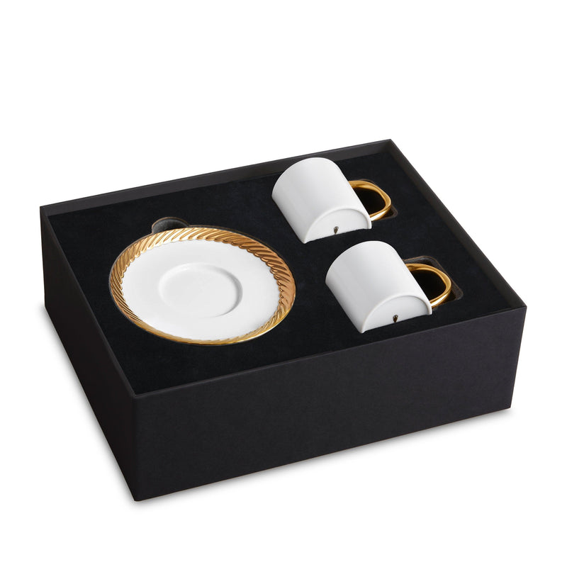 Corde Gold Espresso+Saucer [Set Of 2] - L'OBJET