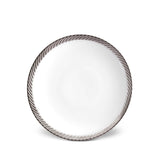 Platinum Corde Soup Plate - Nod to Old-World Silk Cords - Sculptural and Timeless with Hand-Painted Porcelain - Classic Craftsmanship 