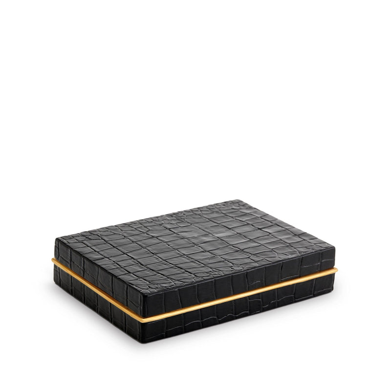 Gold Crocodile Box with Playing Cards - Reminiscent of the Egyptian Game of Senat - Modernized with Luxurious Materials and Elevated Finishes