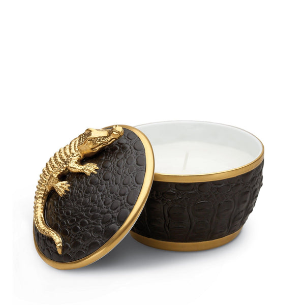 Gold Crocodile Candle from L'OBJET - Signature Fragrance - Accented with 24K Gold - Detailed with Subtle Glow and Delicate Features