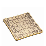 Set of 4 Crocodile Coasters - Embellished with Hand-Crafted Antiqued Brass - Complex Detail with Rich Textures & Design