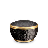 Gold Crocodile Round Box - Exemplary Workmanship with Hand-Crafted Metals and Porcelain