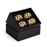 Gold Cuban Link Napkin Rings by L'OBJET - Hand-Crafted and Pated with 24K Gold - Timeless Style for Any Dining Space