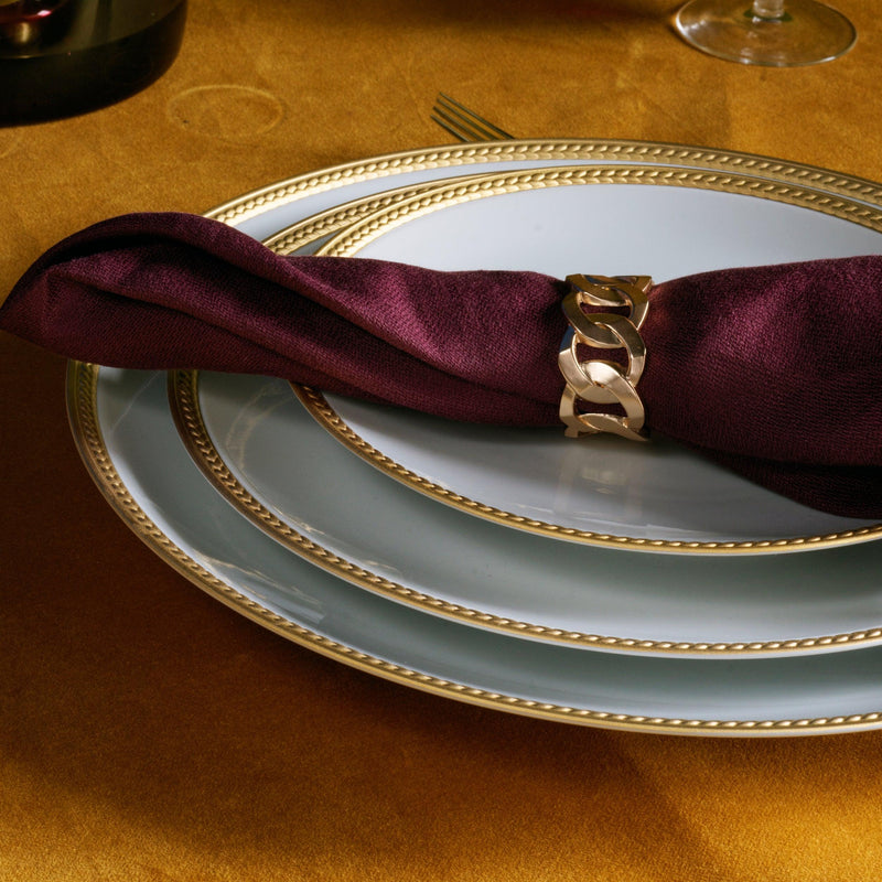 Gold Cuban Link Napkin Rings by L'OBJET - Hand-Crafted and Pated with 24K Gold - Timeless Style for Any Dining Space