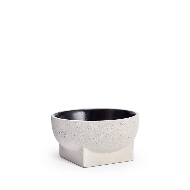 Small Cubisme Bowl in Black and White - Crafted from Lightly Textured Earthenware - Simple Geometric Shape with Subtle Style