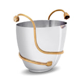 Deco Leaves Champagne Bucket - Features Rich Textures and Geometric Designs - Hand-Crafted Piece Adorned with 24K Gold-Plated Accents