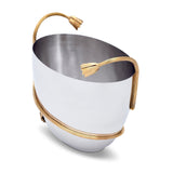 Deco Leaves Champagne Bucket - Features Rich Textures and Geometric Designs - Hand-Crafted Piece Adorned with 24K Gold-Plated Accents