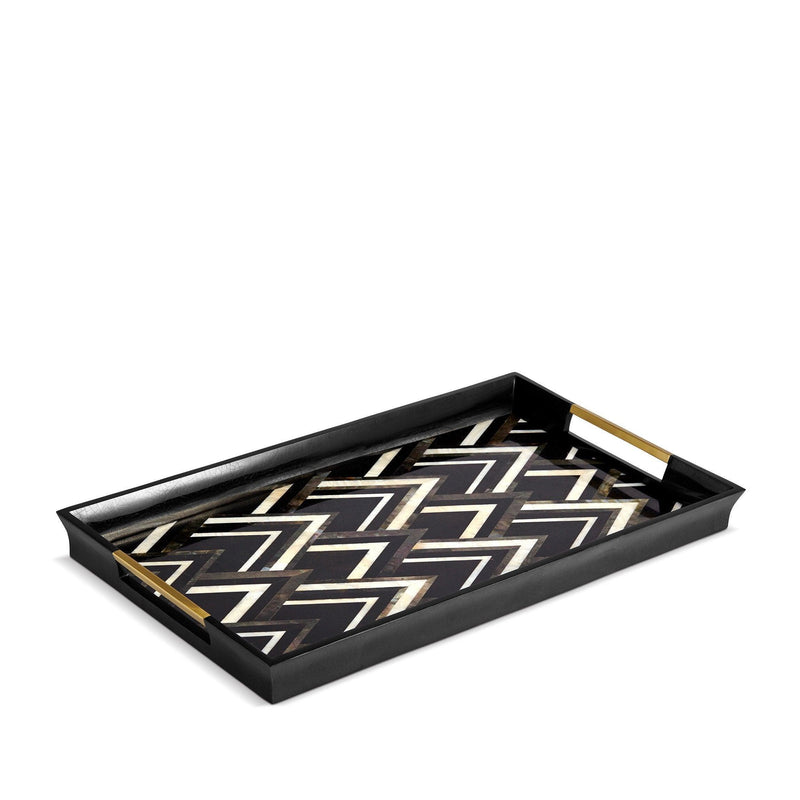 Deco Noir Rectangular Tray - L'OBJET