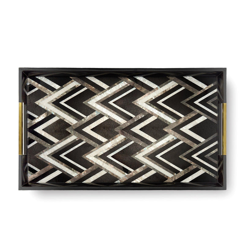 Deco Noir Rectangular Tray - L'OBJET