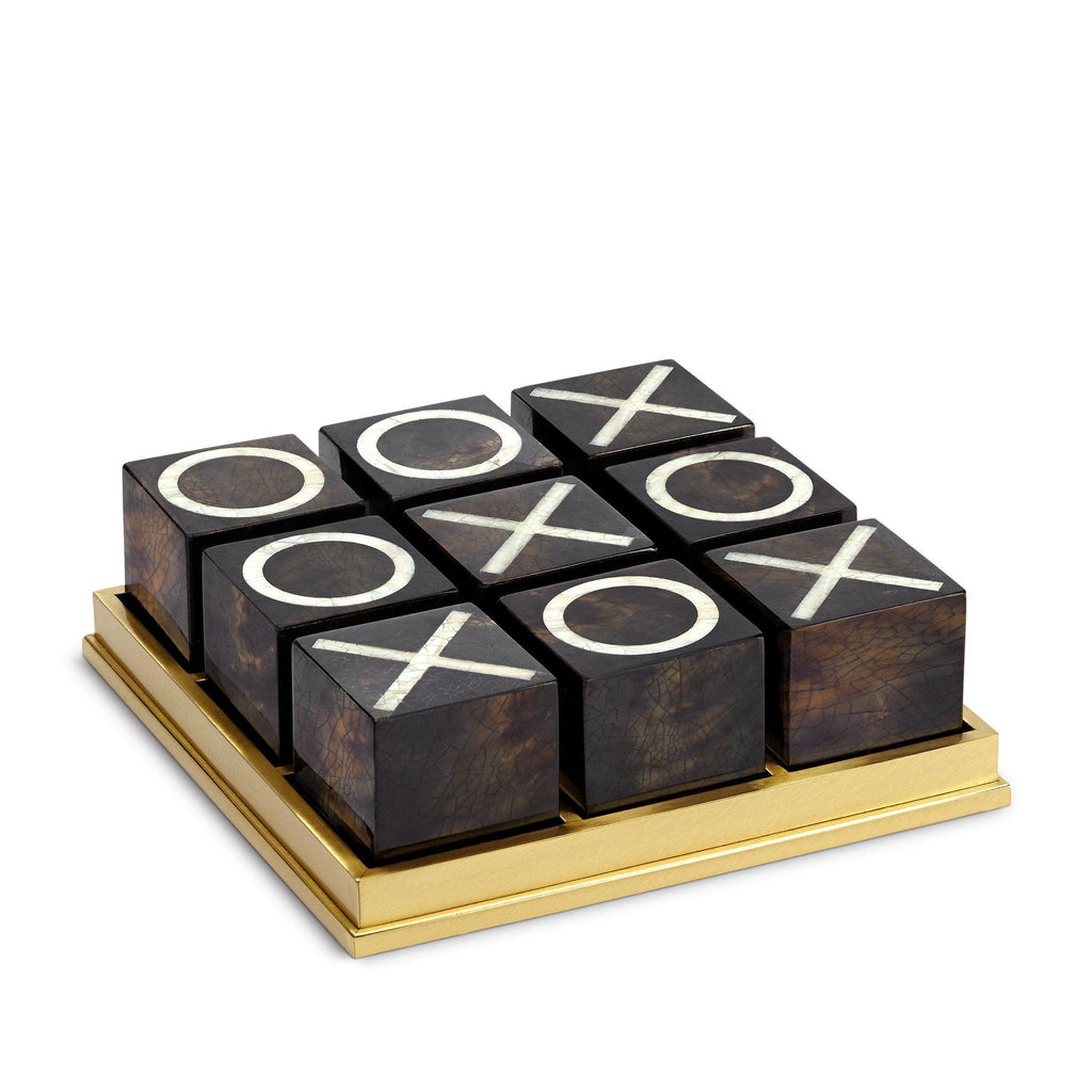 Deco 79 Metal Tic Tac Toe Game Set - Silver Pieces In Acrylic Case, 12" X 12" X 1"