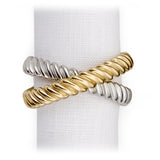 Deco Twist Napkin Jewels in Platinum and Gold - Hand-Crafted with Brilliant Workmanship - Indulgent and Luxurious Jewels