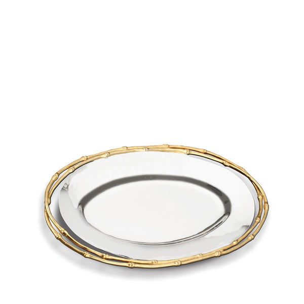 Medium Evoca Oval Platter - Elegant & Sophisticated with Metallic and Organic Features - Contemporary and Timeless Aesthetic