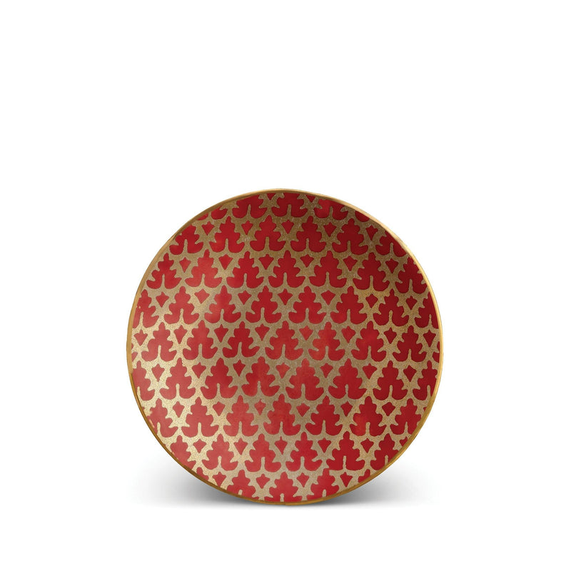 Fortuny Murillo Canape Plates in Red - Vibrant Designs Reminiscent of the Artisans of Venice - Crafted from Unique Earthenware and Metals