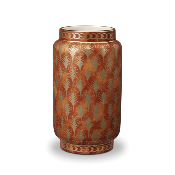 Medium Fortuny Piumette Vase in Orange - Vibrant Designs Reminiscent of the Artisans of Venice - Crafted from Unique Earthenware and Metals