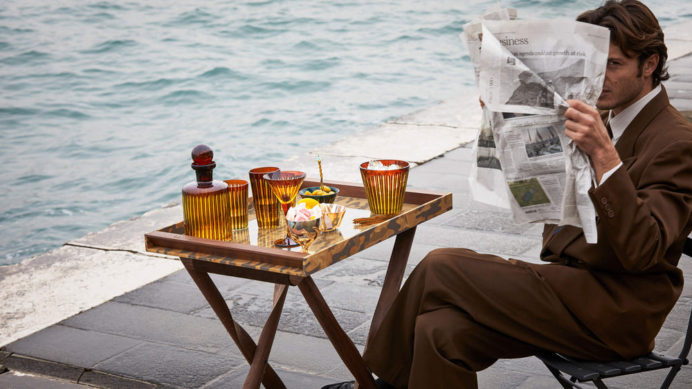 L'Objet Fortuny and Prism Collection. Man in Venice Reading a Newspaper