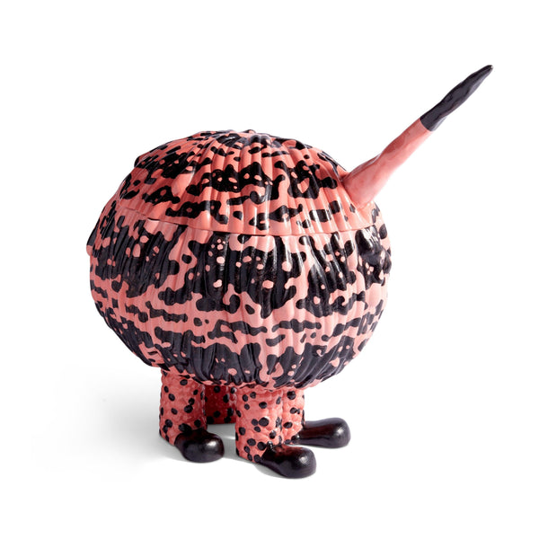 Pink and Black Haas Gila Monster Vessel - Exclusive Vessel Hand-Painted with Attention to Detail - Whimsical & Mystical Sculpture