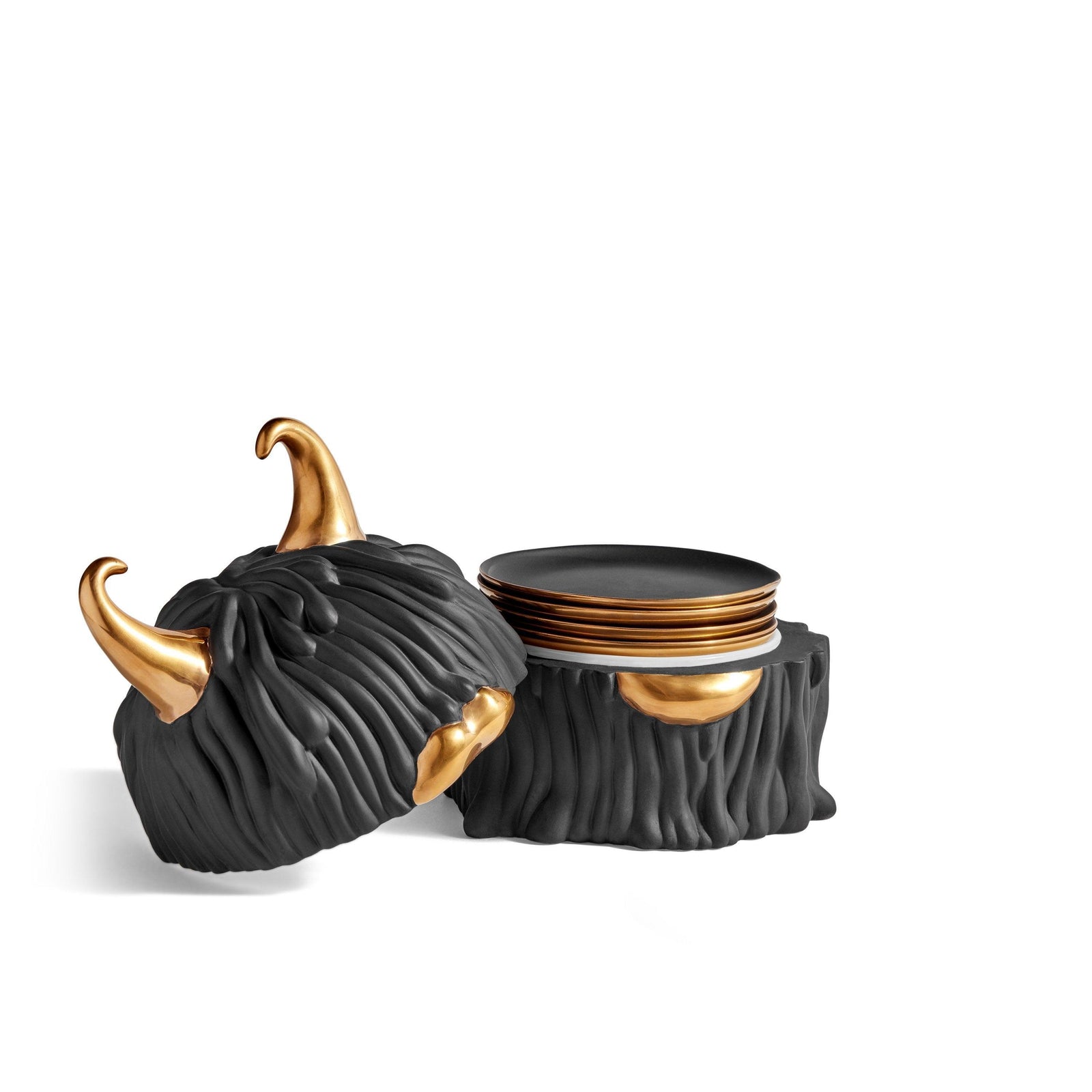 Haas Lynda Box + Plates - Black - Luxury Plate Box - L'OBJET