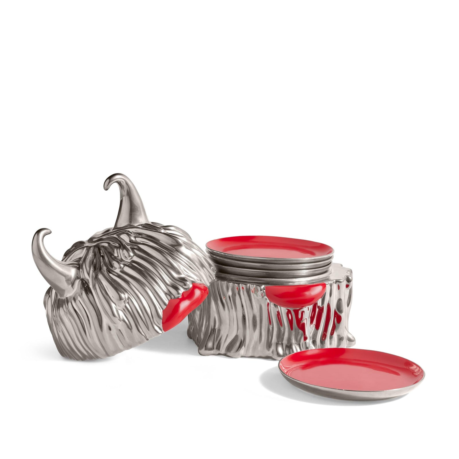 Haas Lynda Box + Plates (Set of 4) - Silver