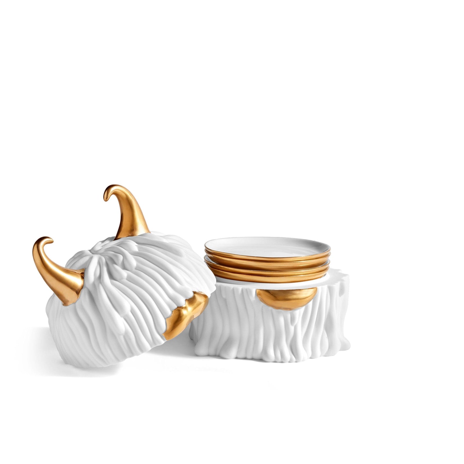 Haas Lynda Box + Plates - White - Luxury Plate Box - L'OBJET