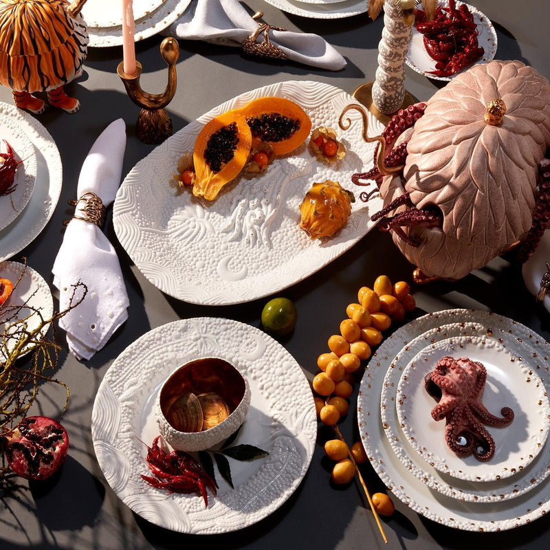 Haas Mojave Bread + Butter Plate - White + Gold - L'OBJET