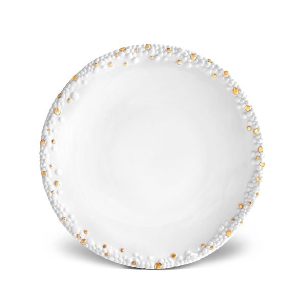 Haas Mojave Dinner Plate - White + Gold - L'OBJET