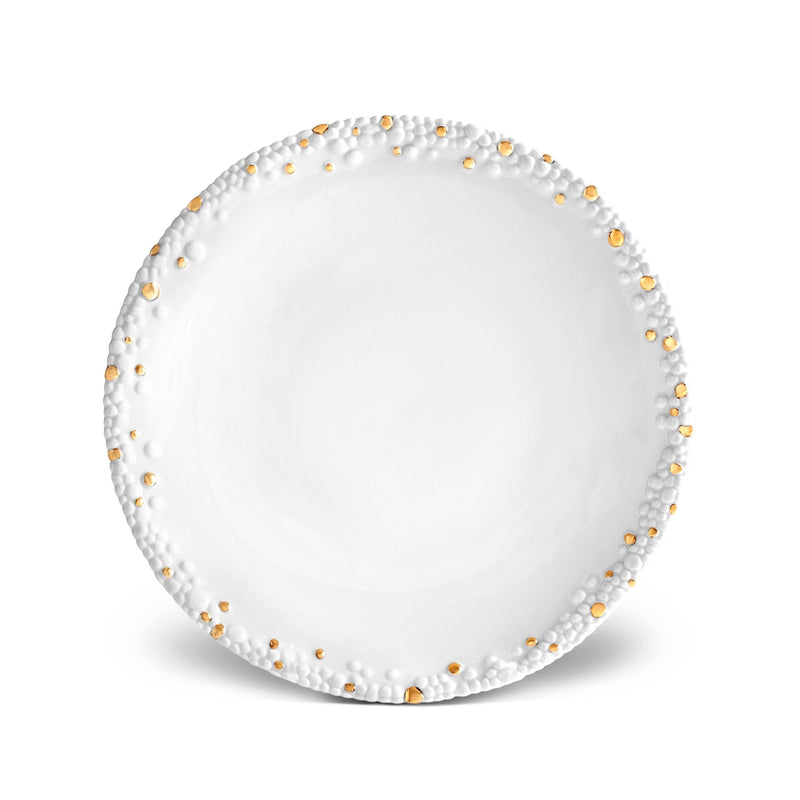 Haas Mojave Dinner Plate - White + Gold - L'OBJET