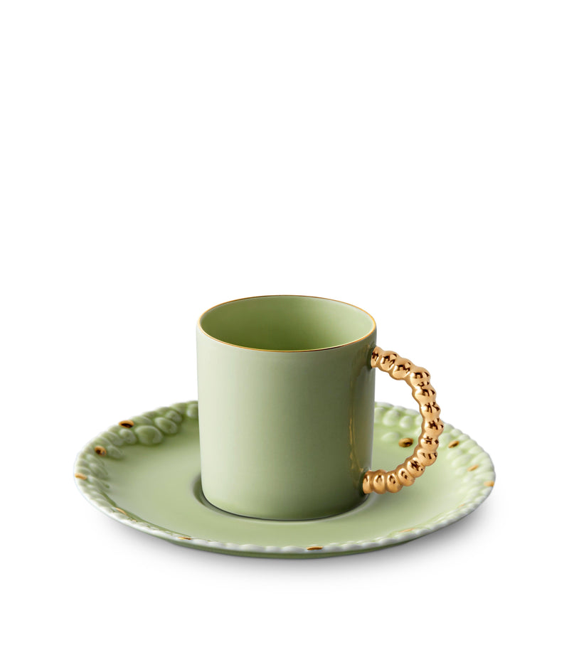 Haas Mojave Espresso Cup + Saucer (Set of 6) - Matcha + Gold