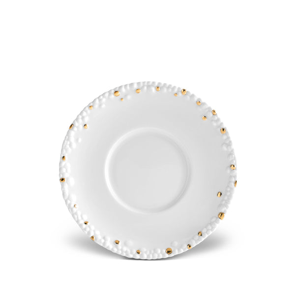 Haas Mojave Saucer - White + Gold - L'OBJET