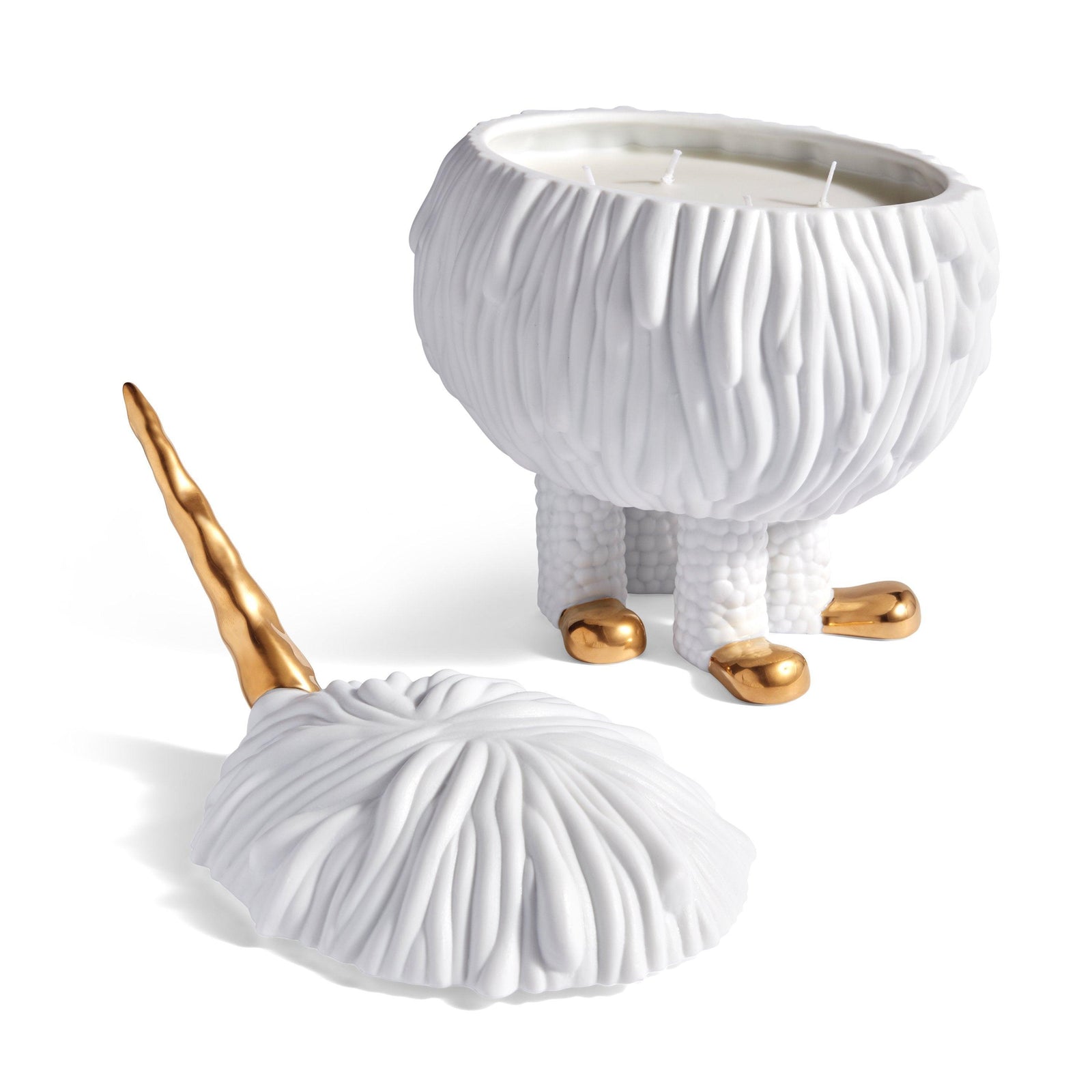 Haas Mojave Palm Unicorn Candle 4-wick - White + Gold - L'OBJET