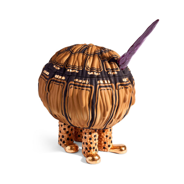Brown and Black Haas Turtle Vessel - Exclusive Vessel Hand-Painted with Attention to Detail - Mystical Sculpture