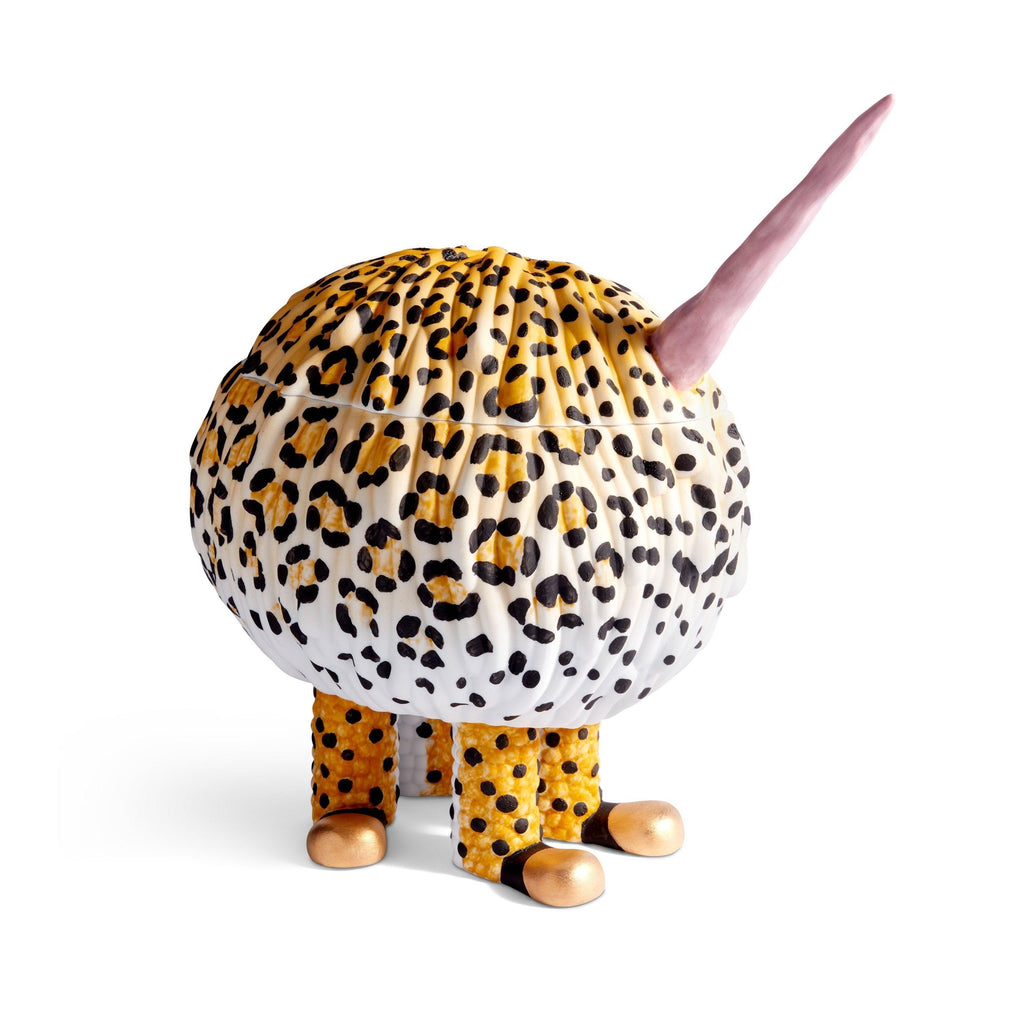 Haas Yellow Leopard Vessel - Black + Orange - Haas Brothers