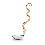 Haas Twisted Horn Ladle in Gold - Adorned with Hand-Carved Wood Horns - Luxurious Aesthetic & Visionary Workmanship
