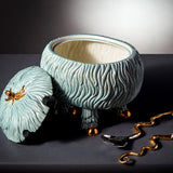Haas Twisted Horn Serving Set in Gold - Adorned with Hand-Carved Wood Horns - Luxurious Aesthetic & Visionary Workmanship