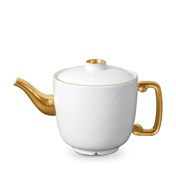 Han Teapot in Gold - Reminiscent of China's Han Dynasty - Crafted from Porcelain and Glazed Ceramics