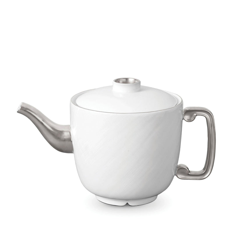 Han Teapot in Platinum - Reminiscent of China's Han Dynasty - Crafted from Porcelain and Glazed Ceramics