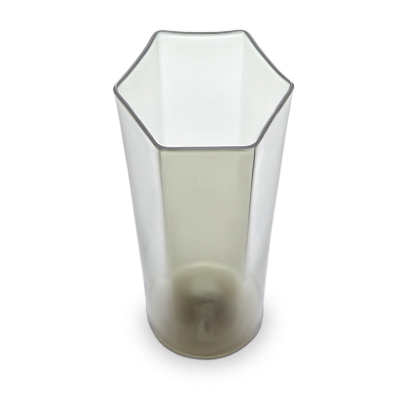 Hex Champagne Glass in Smoke by L'OBJET - Hand-Crafted with Intricate Geometric Style - Versatile for Form and Function