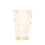 Hex Water Glass in Gold by L'OBJET - Hand-Crafted with Intricate Geometric Style - Versatile for Form and Function