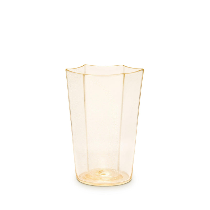 Hex Wine Glass in Gold by L'OBJET - Hand-Crafted with Intricate Geometric Style - Versatile for Form and Function