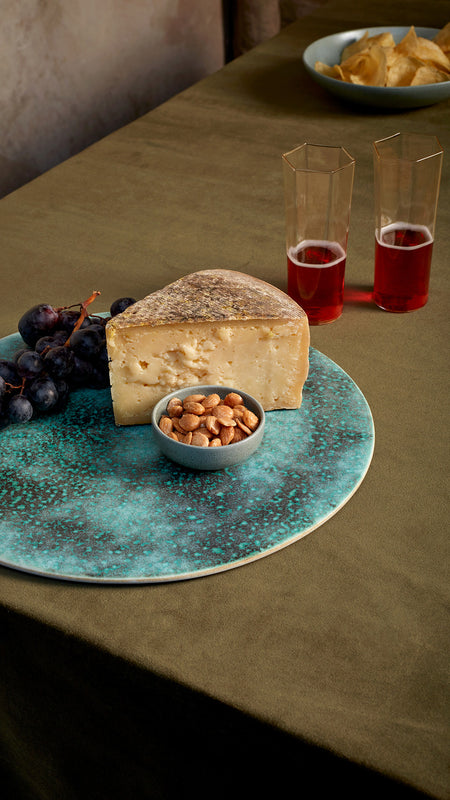 Discover Dinnerware Collections. Shop Dinning & Entertaining. Seafoam Terra Porcelain Platter Charger Plate with Cheese, Fruit and Nuts. 