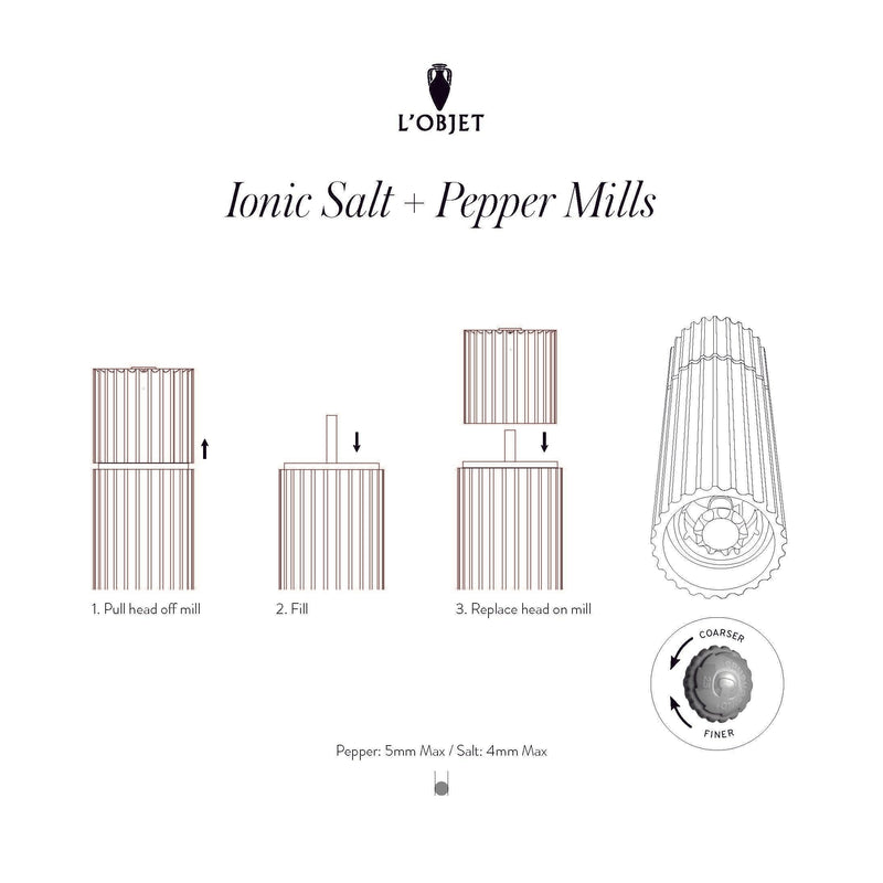 Ionic Salt + Pepper Mills - Natural Oak (Set of 2) - L'OBJET