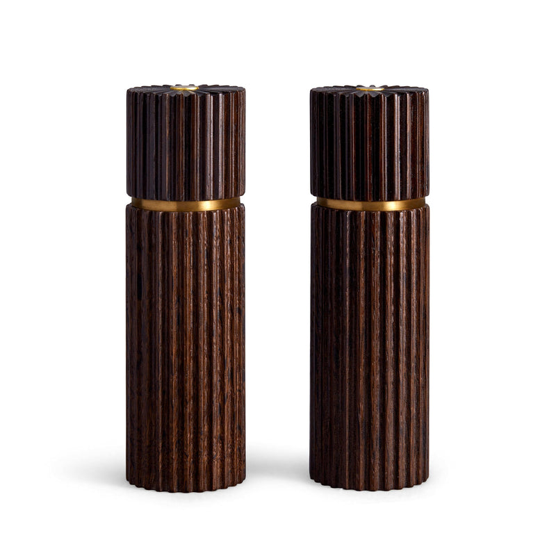 L'OBJET Picanto Natural and Smoked Oak Salt and Pepper Grinders for Men