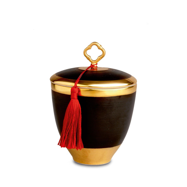 Medium Key Noir Candle from L'OBJET - Signature Fragrance - Accented with 24K Gold - Detailed with Subtle Glow and Delicate Features