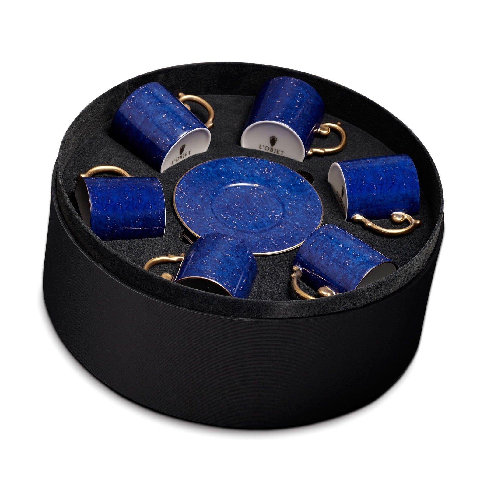 Lapis Espresso Cup + Saucer - Blue - Set of 6 - L'OBJET