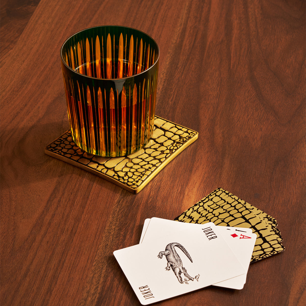 Crocodile Coasters - Meticulously Handcrafted Antiqued Brass