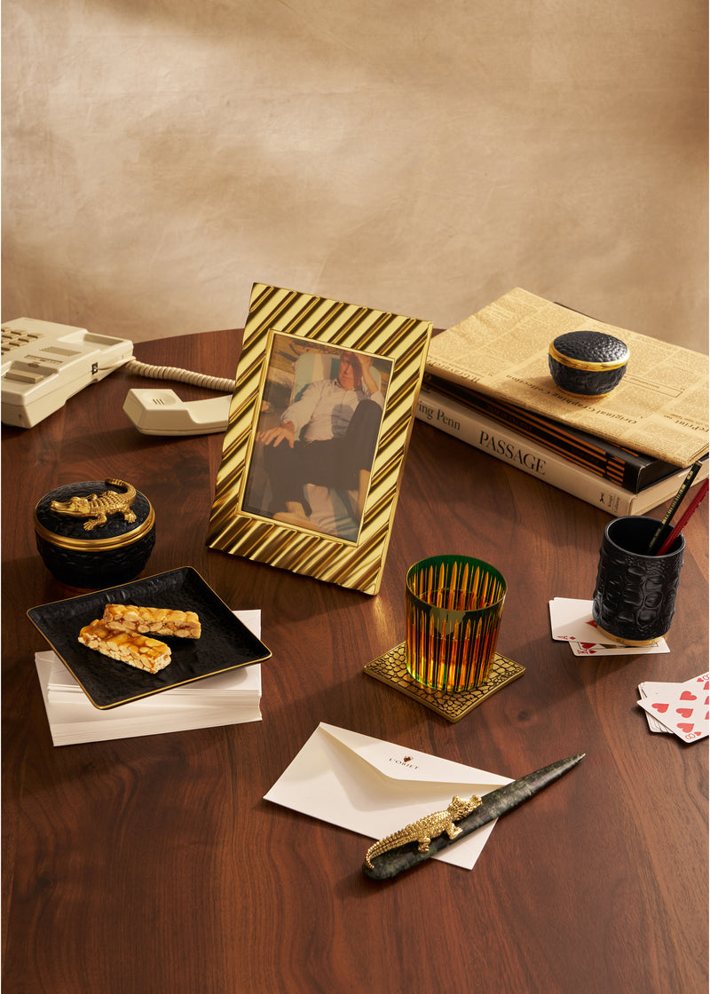 Crocodile Square Tray - Small - Gold - L'OBJET