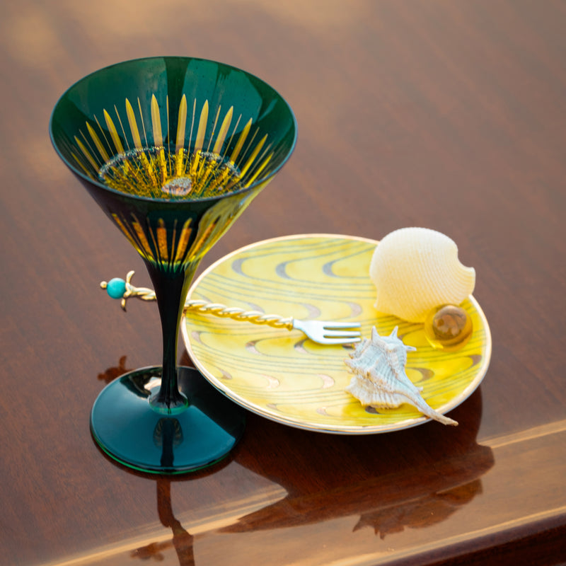 L'Objet Prism Green Martini Glasses