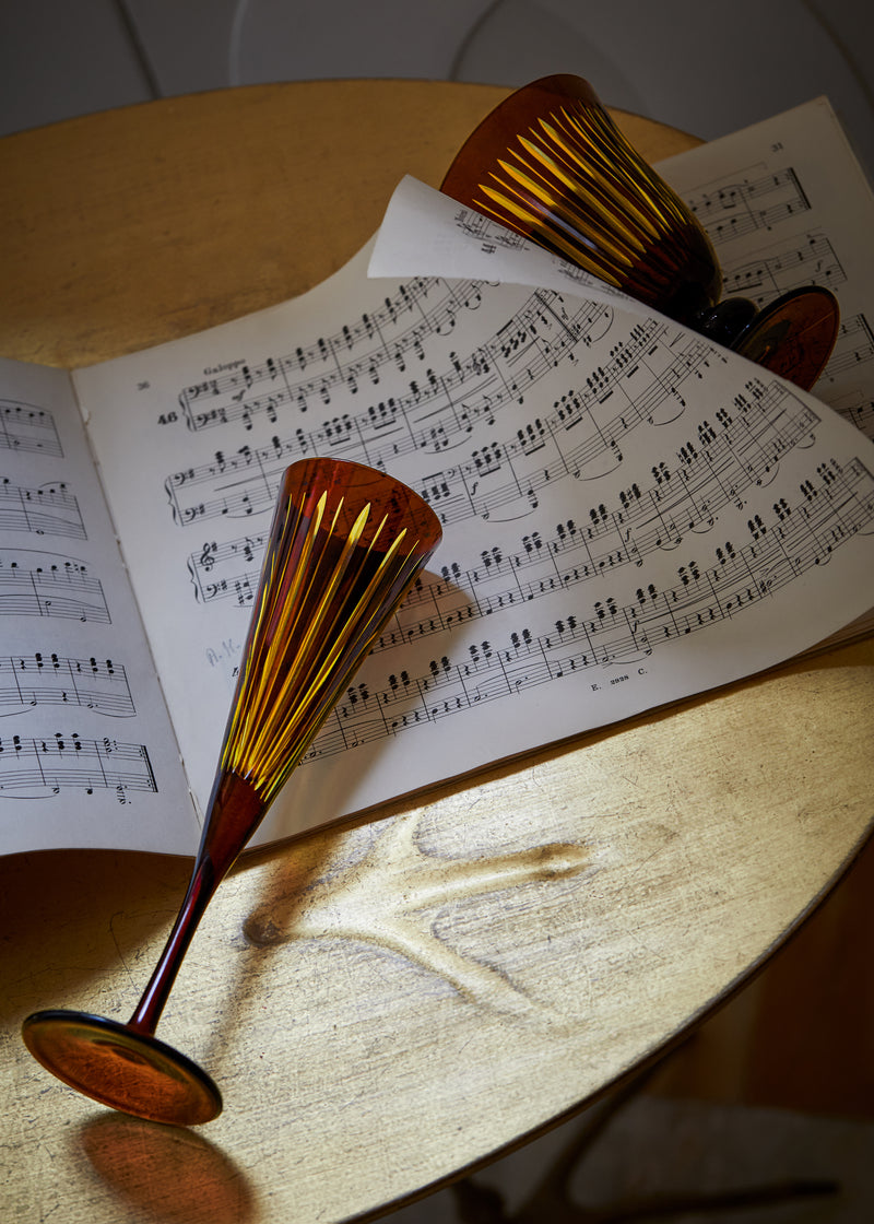 Prism Champagne Flutes - Amber (Set of 4)